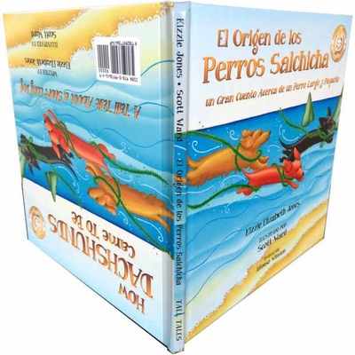 The bilingual books are in “tête-bêche” format, that is, they flip upside down, front to back.